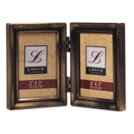 Lawrence Frames Antique Gold Brass 2x3 Picture Frame - Beaded Edge Design LA328019